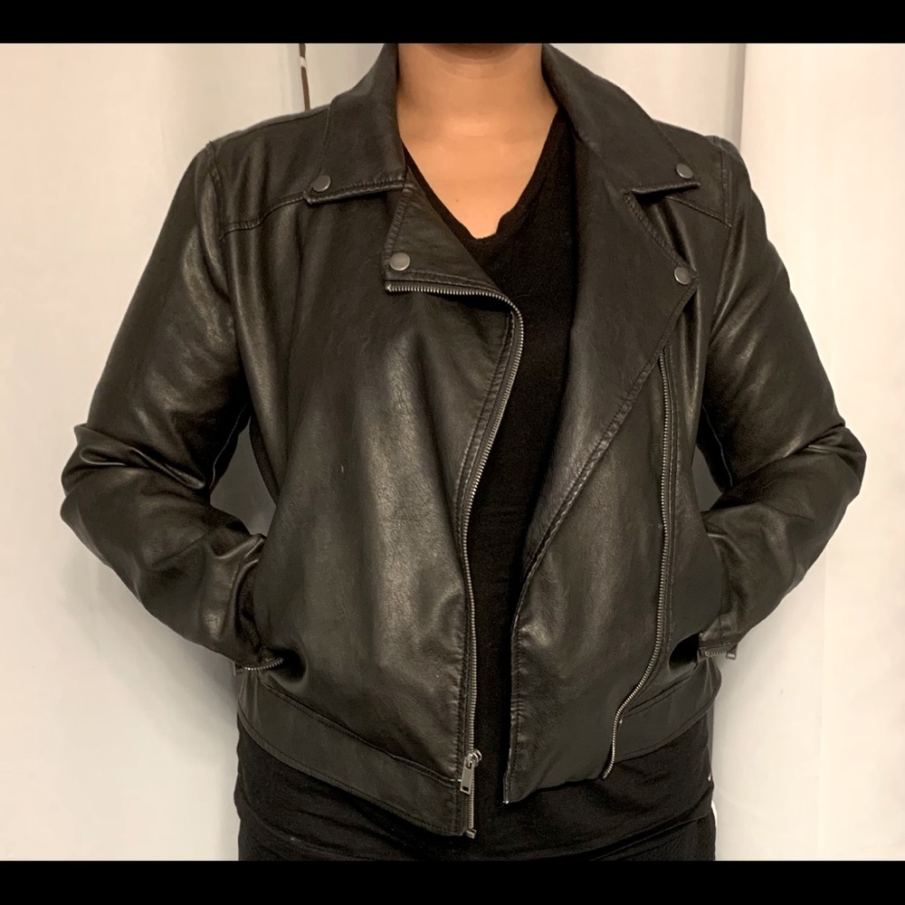 Black Leather Moto Jacket
